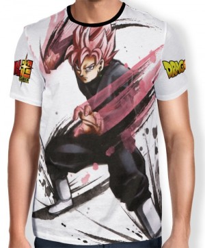 Camisa Full Art Brusher Rose Goku Black - Dragon Ball Super