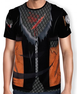 Camisa Full Print Colete Roupa Uniforme Cosplay Naruto Modelo 1