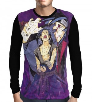 Camisa Manga Longa Draw Itachi e Sasuke - Naruto 