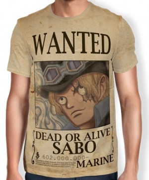 Camisa Full Print Wanted Sabo - One Piece