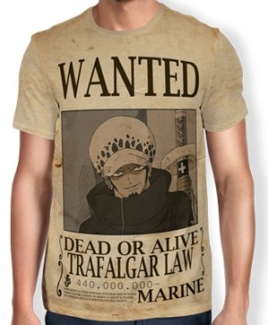 Camisa Full Print Wanted Trafalgar Law V1 - One Piece