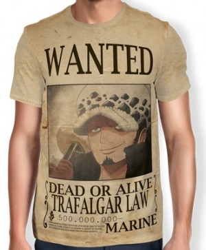 Camisa Full Print Wanted Trafalgar Law V2 - One Piece