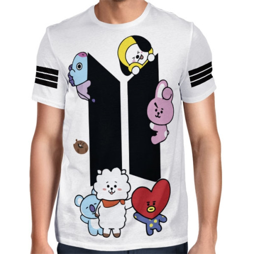 BTS 集合 Tシャツ Camiseta Bts Integrantes Ii Preta Unissex Adulto 100% Algodã
