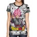 Camisa Full Print Mangá Rose Black Goku - Dragon Ball Super